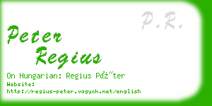 peter regius business card